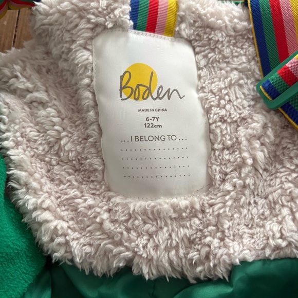 Mini Boden Green Overalls with Rainbow Accents - Picture 5 of 6